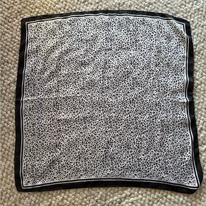 Leopard Print Scarf with Black Border